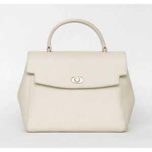 Cavalli Class Womens Tatiana Large Top Handle Bag White Asparagus Gold-tone New